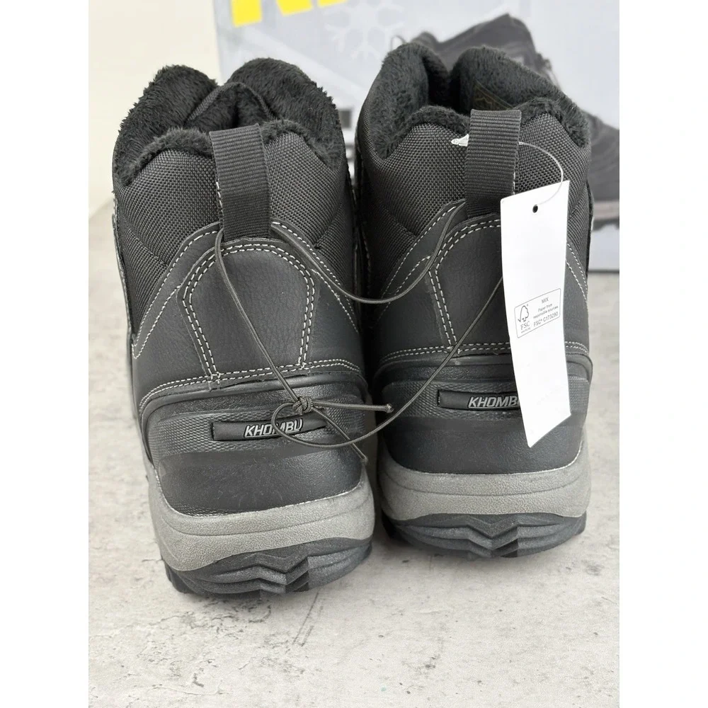 New Khombu Mens' Black Mason Hybrid Winter Boot With Cushioned Footbed Size 9